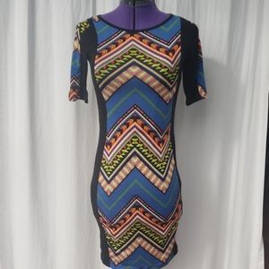 Chesley Dress, Black with Print